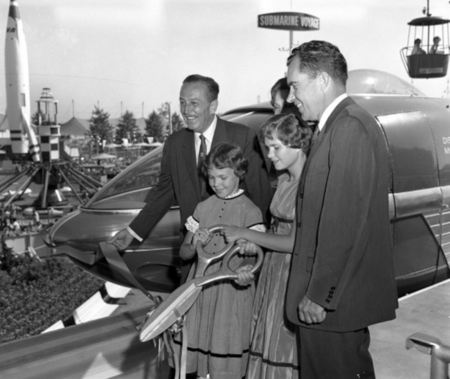 lt Disney, Senator Richard Nixon & Family at Monorail Opening Disneyland 1959