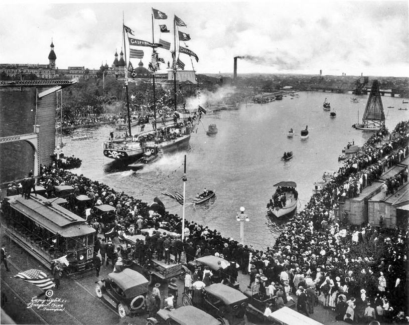 Tampa Trolley Map & Guide, Gasparilla Invasion 1922