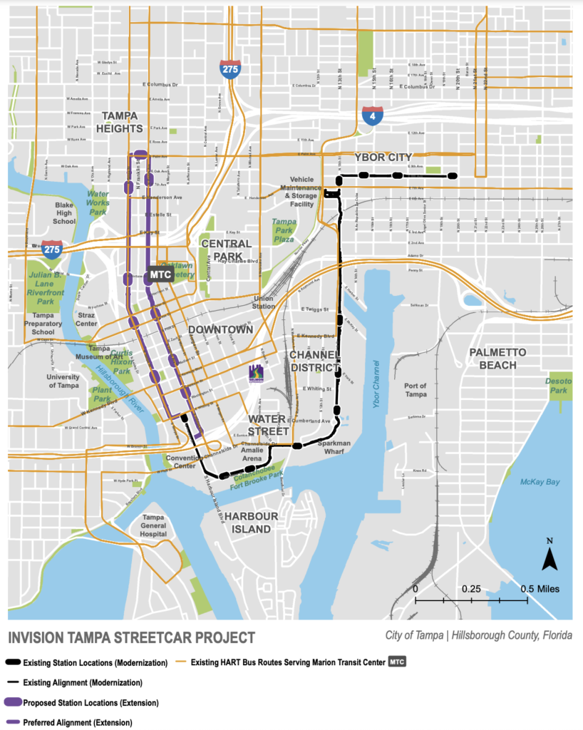 Tampa Trolley Map & Guide, Proposed Streetcar Extension