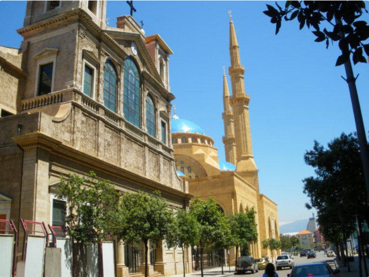 Mosque & church side by side Beirut