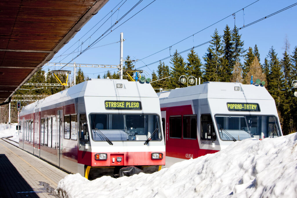 Is a Eurail Pass Worth It for Travel: Trains at Štrbské Pleso Station, Slovakia.